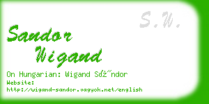 sandor wigand business card